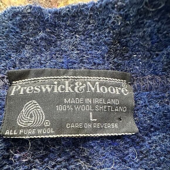 VTG Button Up Grandpa Core Shetland Wool Ireland Argyle Sweater Vest Men Large - Picture 4 of 10